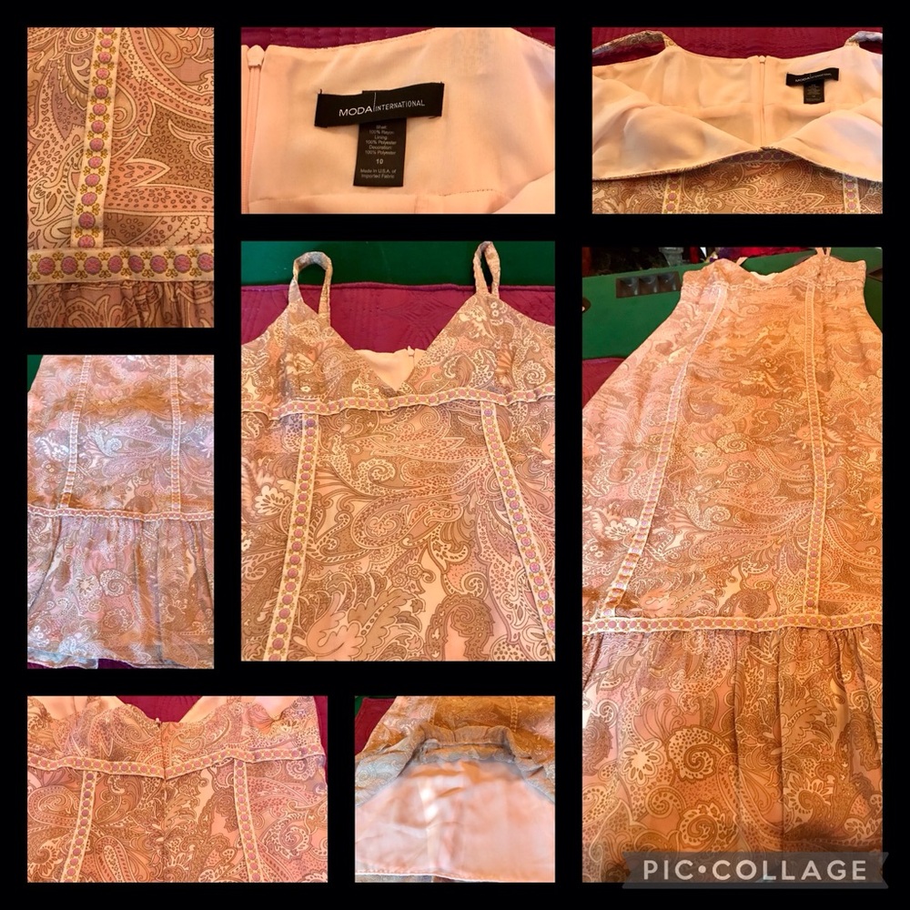 Victoria Secrets Moda International Maxi Lined Paisley Dress Vintage